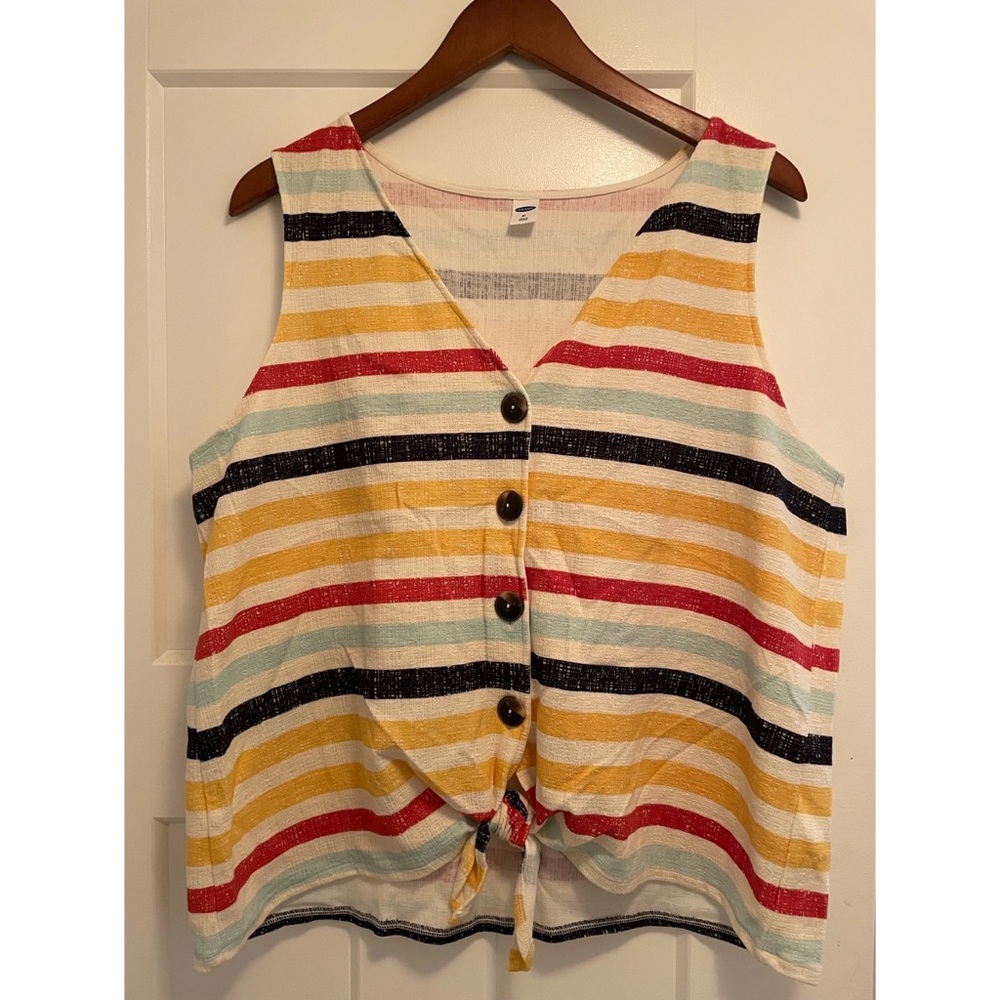 EUC - Old Navy Button Down Tie Tank (Size XL)